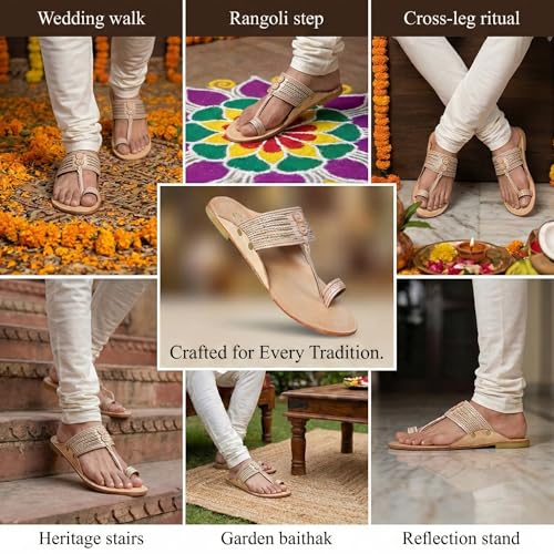 Image of Kolhapuri Chappal for Men Original, Pure Leather Handcrafted Traditional Kolhapuri Chappal for Man Formal Footwear for Weddings & Parties, Ethnic Wear & Daily Comfort