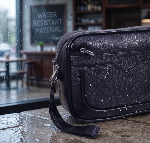 Image of kbi Mens Cash Bag Pouch Money Carrying Handling Luggage Multipurpose Travel Pouch vegan Leathe