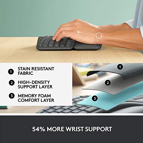 Logitech Ergo K860 Wireless Ergonomic Keyboard With Wrist Rest And Mx Vertical Wireless Mouse #TOP2