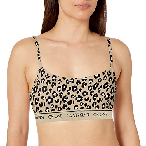 Calvin Klein Women's Ck One Cotton Unlined Bralette, Stephen Animal Print, M