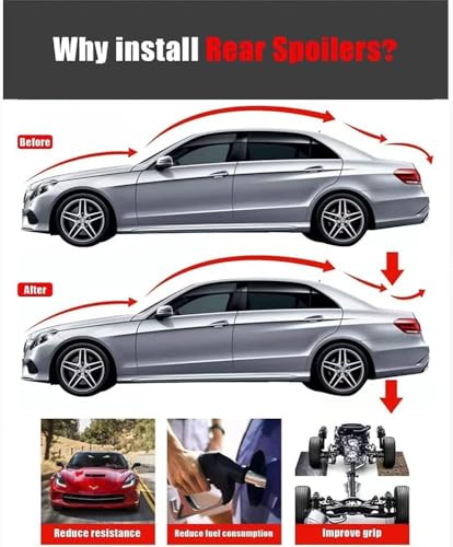Image of Universal Rear Carbon Spoiiler ABS Racing Spoiler Wing Car Spoiiler Wings Rear Roof Trunk Lid Exterior Tuning Accessories Parts SUV Attractive Hatchback Spoiler