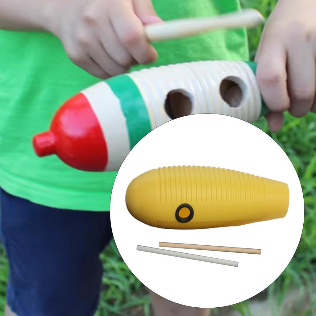 Instrumento de Güiro, Sonajero de Güiro, Herramienta de Enseñanza Educativa, Herramienta de Entrenamiento Musical para Principiantes en Acompañamiento, Amarillo
