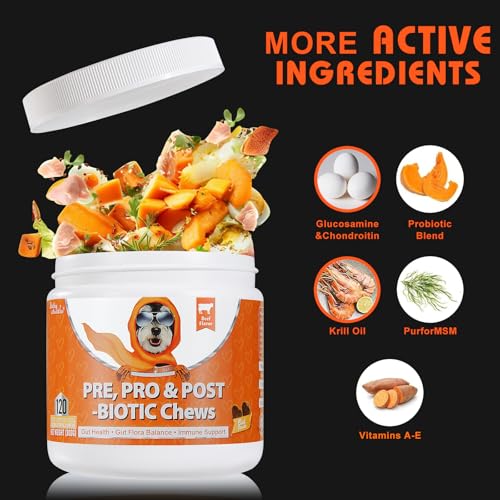Daily Probiotics for Dogs - 120 Beef Flavored Soft Chews with Natural Pumpkin Powder for Healthy Gut & Sensitive Tummy. Reduces Scooting, Loose Stools, Smelly, Itchy Ears for Small, Medium, Large Dogs - Image 6