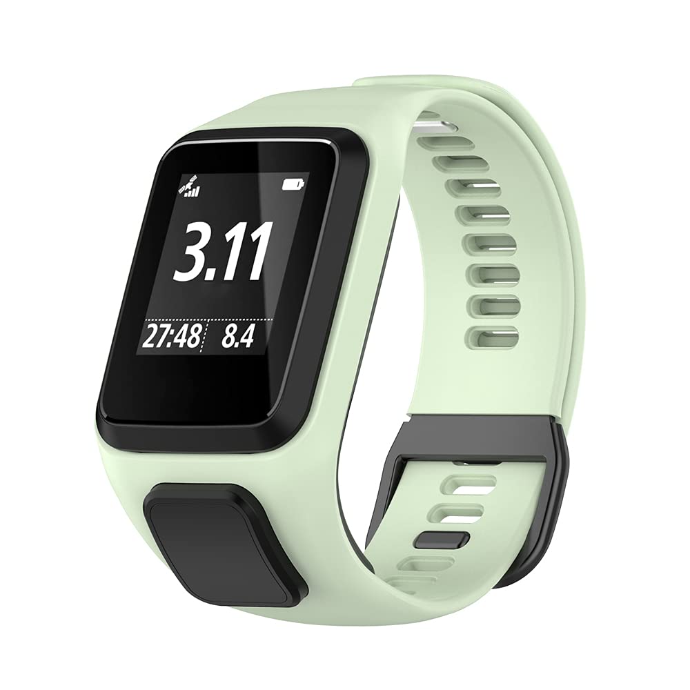 KINKUUNWatch Bands Compatible with TomTom Runner 2/3 Spark/3 Cardio + Music Replacement Watch Strap., green, Heavy Duty