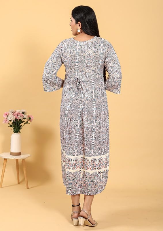 Image of RITIJYA Zipless Feeding Kurtis & Dresses for Women | Zipless Maternity Wear Gown Pregnancy Dress for Nursing Mothers | Viscose Rayon | Stylish & Comfortable | S to 4XL | Washable & Durable