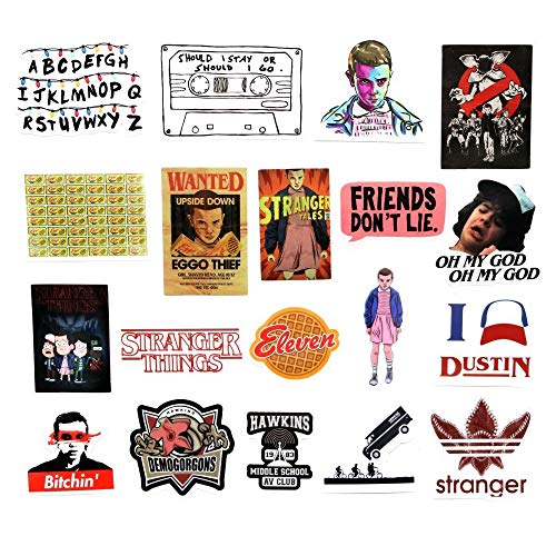 Laptops Sticker,Stranger Things Stickers for Water Bottles, Waterproof Vinyl Decal Sticker for Phone, Computer, Hydro Flasks, Cars, Bicycles, Mac Book, PS4, Xbox ONE 19Pcs 