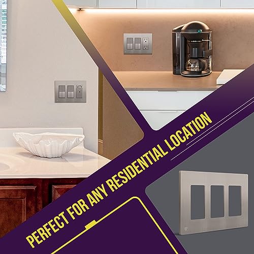 image for ENERLITES Elite Series Screwless Decorator Wall Plate Child Safe Outle
