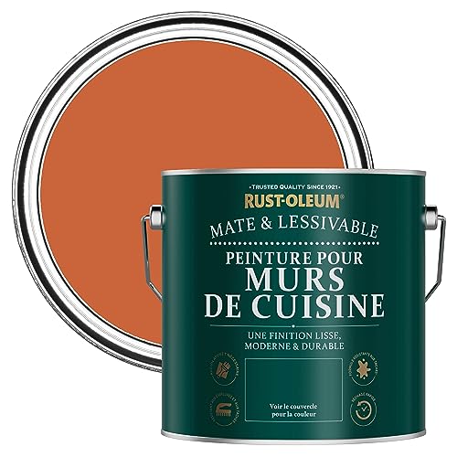Rust-Oleum Peinture Orange Lessivable pour Murs de Cuisine, Finition Mate - Thé Chaï 2.5L