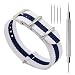 CIVO Watch Bands NATO Premium Ballistic Nylon Watch Strap Stainless Steel Buckle (Ivory/Navy, 22mm)
