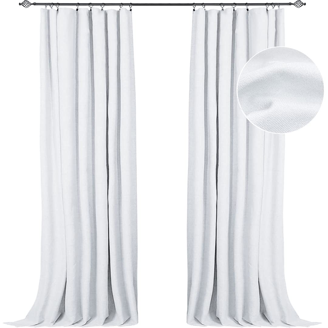 Photo 1 of 100% Blackout Shield Linen Blackout Curtains 63 Inches Long 2 Panels Set, 50''W x 63''L