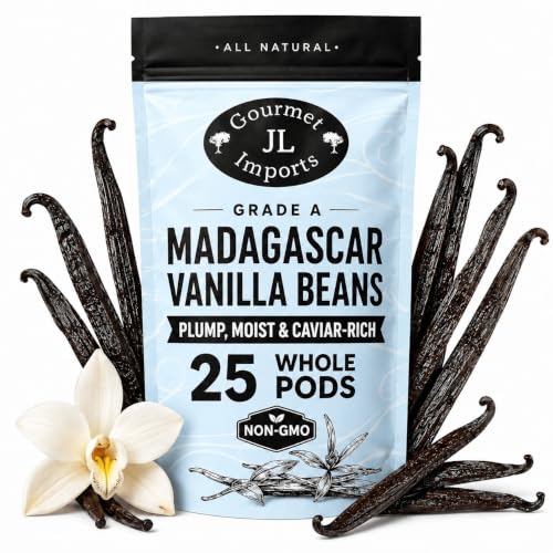 JL Gourmet Imports Madagascar Vanilla Beans Grade A, Whole Pods Extract