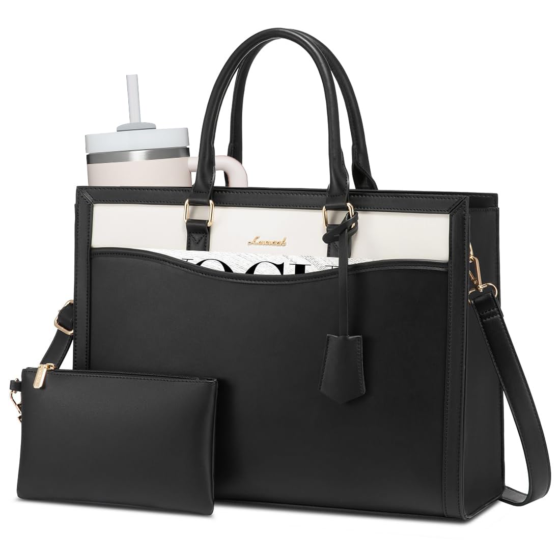 LOVEVOOK Laptop Tote Bag for Women, Office Work Bag Briefcase fit for 15.6 inch Laptop, Large Capacity Teacher Bag Handbag