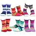 Naartjie Kids Girls Cotton Crew Basic Roll Top Socks 6 Pair Pack (3-5Y, Indian Stripe)