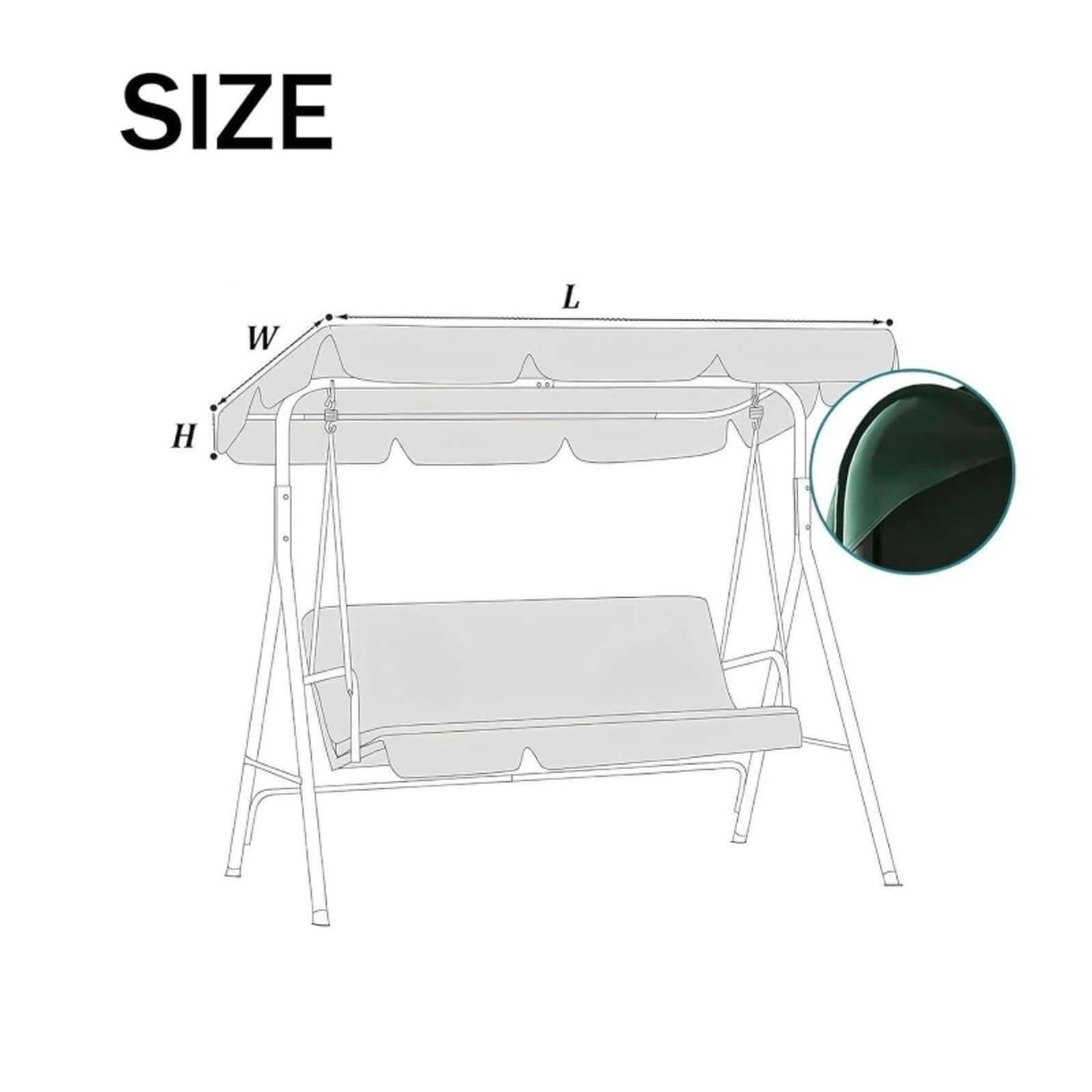 Cubierta Superior de Repuesto for Columpio de Porche, Cubierta Superior de Columpio de Tela Oxford 420D Impermeable, Apta for Columpio y Silla Colgante de 2-3 plazas