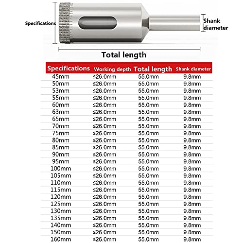 Broca para vidrio de 45 mm con diamante miniatura 4