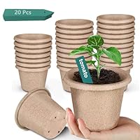 RUIOMII 30 PCS Abbaubare Anzuchttöpfe, 11 cm anzuchtschale anzuchttopf mit 20 Kunststoff Pflanzenmarker