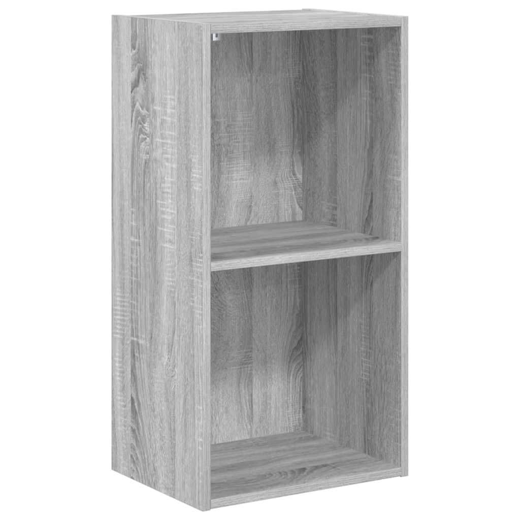 Libreria grigio Sonoma, 40 x 30 x 77 cm, in legno con scomparti aperti, stabile scaffale da ufficio e scaffale per documenti, per soggiorno, studio e corridoio