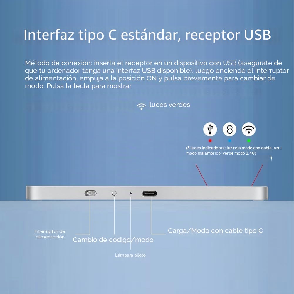 Trackpad Bluetooth inalámbrico 2.4G con cable Touchpad Touch Pad Ratón recargable para portátil PC Pad