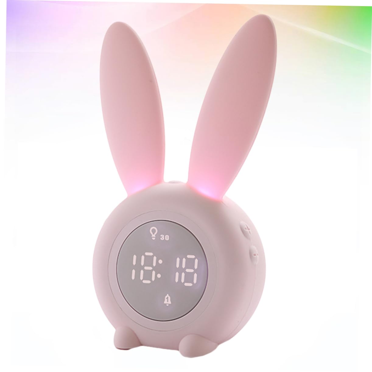Rose Réveil Lapin et Minuterie à Suspendre, LED avec Veilleuse Magnétique