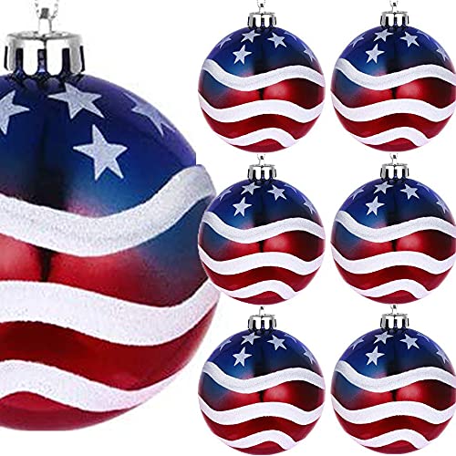 H&W 6Stück Weihnachtskugeln,Amerikanische Flagge...