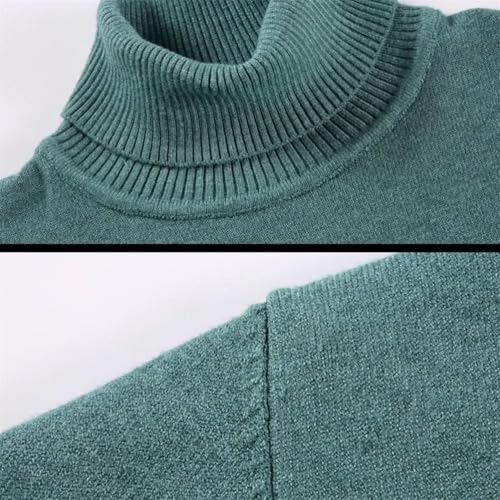 Men Slim Fit Sweater Men's High Collar Knit Sweater Thick Elastic High Collar Warm Long Sleeves Pullover2