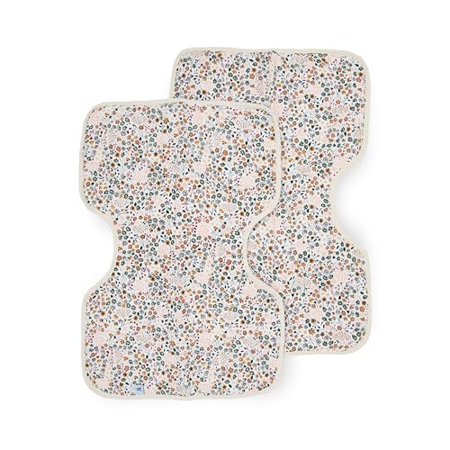 Image of Little Unicorn 2 Pack Cotton Muslin Burp Cloths | 100% Cotton | Multi-Layer | Ultra Absorbent & Soft | Reversible | Large 21 x14 (Pressed Petals)