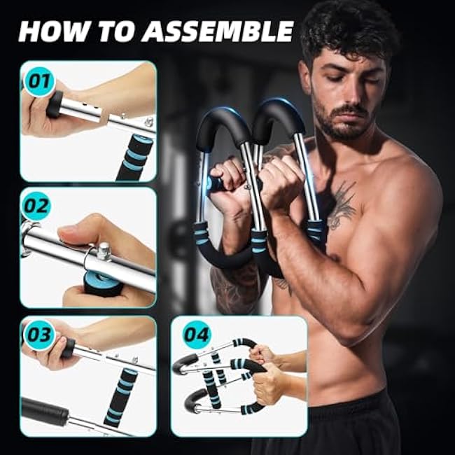 Professional Twister Arm Trainer, Adjustable 60-100lb Chest Workout Equipment for Men, Portable Detachable Design for Home Gym, Arm Chest and Shoulder Muscle Strength Exerciser Training