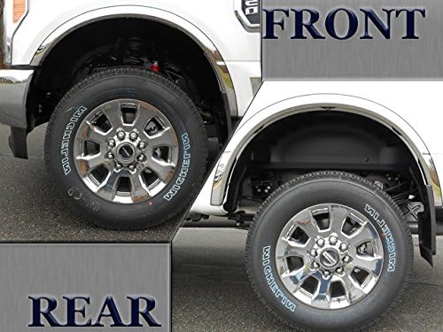 QAA is Compatible with 2017-2020 Ford F-250 & F-350 Super Duty 4 Piece Molded Stainless Steel Wheel Well Fender Trim Molding, 2.1" Width WZ57320