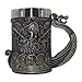 Viking Tankard - Boccale da birra con manici, 3D pirata Tankard in acciaio inox, regalo vichingo per uomo, boccale da birra, regalo gotico vichinghi, 600 ml