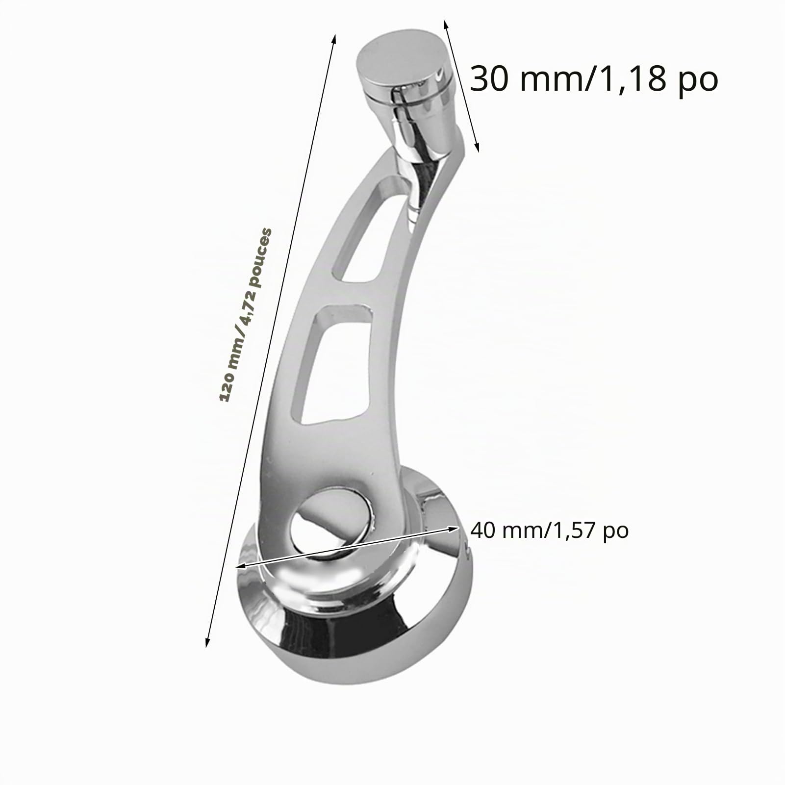 1 Paire Poignée de Porte à Manivelle,Manivelle de Fenêtre de Voiture Enrouleur de Poignée de Manivelle de Fenêtre Alliage D'aluminium Poignées de Lève-vitre de Voiture,Argent