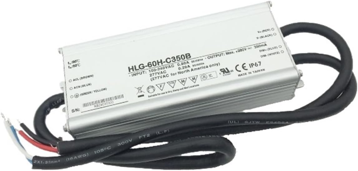 HLG-60H-C350A 70Wワイド入力高電圧定電流PFC高効率防水電源