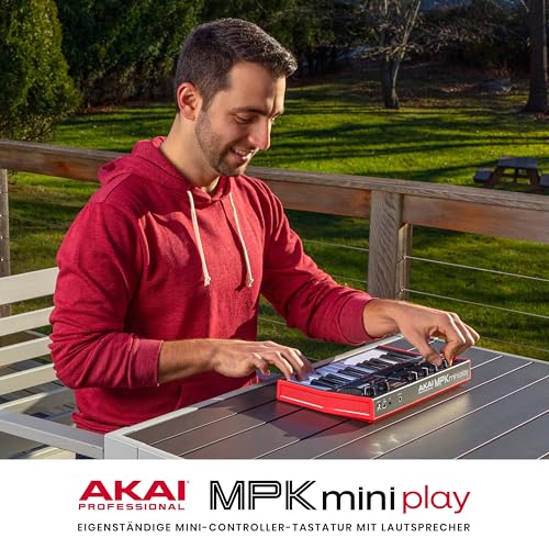Akai Professional MPK Mini Play MK3 - MIDI Keyboard Controller mit Eingebautem Lautsprecher und Sounds, Dynamische Klaviatur, MPC Pads, Software und Native Instruments Sound Package