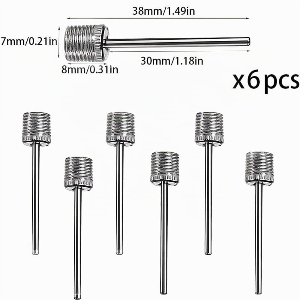 Lmyzcbzl Aiguille de Pompe à Ballon, 6 Pcs Aiguilles de Pompe à Air, Aiguilles de gonflage pour Pompe à Ballon, pour Ballon de Basket-Ball, Volley-Ball, Football, Rugby