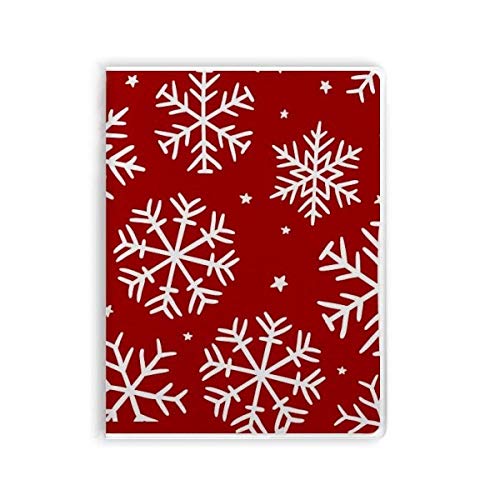 Carnet de notes de Noël flocon de neige, le cadeau idéal avec couverture souple rouge