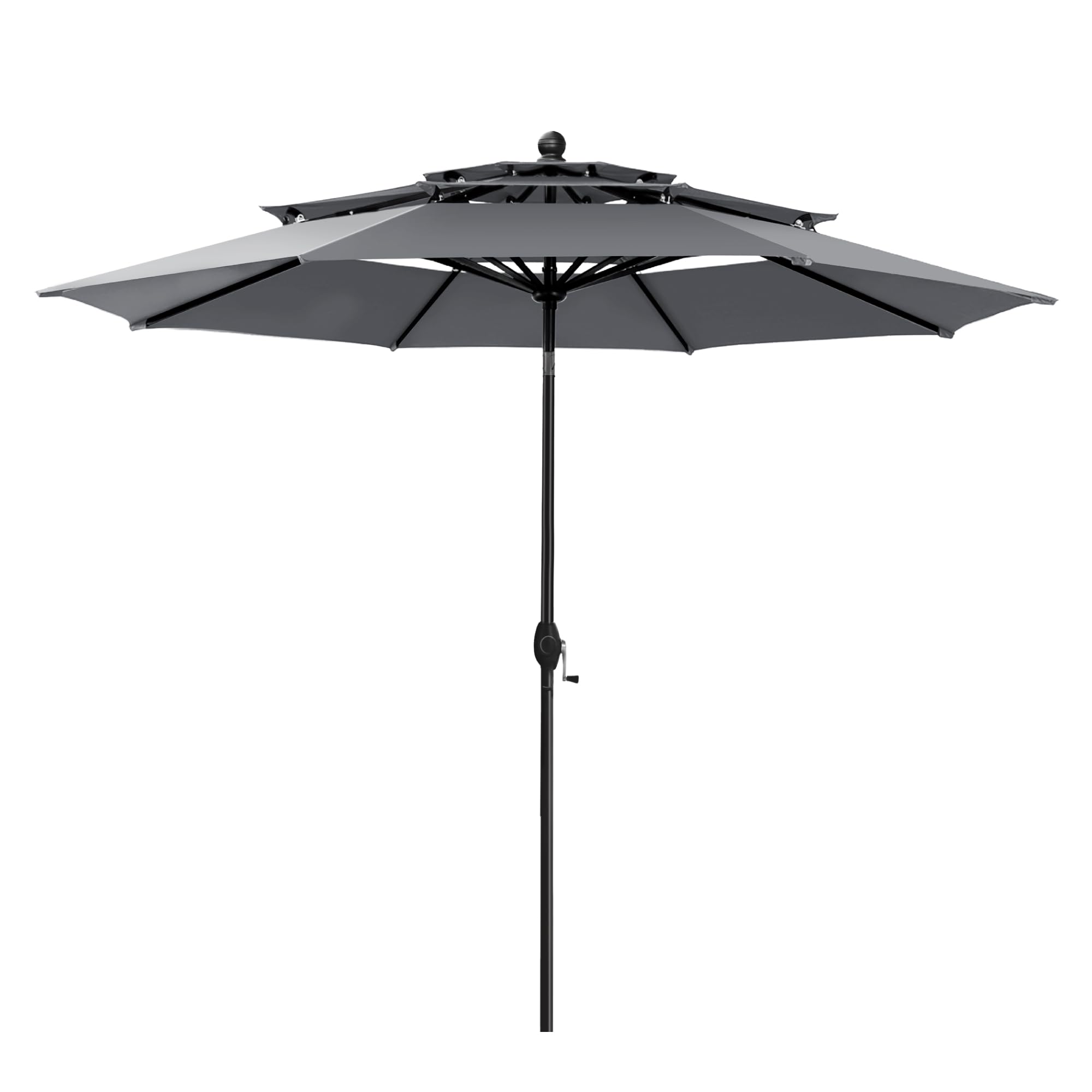 PHI VILLA Sonnenschirm Balkon Groß 300cm Balkonschirm Garten Terrasse Gartenschirm mit Kurbel UV Schutz Parasol Windfest