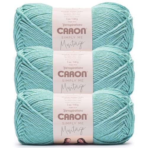 Image of Caron Simply Me Montage Abalone Yarn - 3 Pack of 140g /5oz - 62% Acrylic 20% Nylon 18% Wool - #5 Bulky - 172 Yards - Knitting /Crochet
