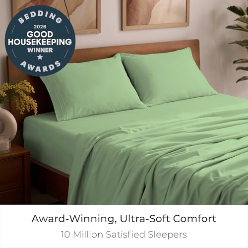 Image of Mellanni Full Sheets Set - 4 PC Iconic Collection Bedding | Hotel Luxury, Extra Soft, Cooling Bed Sheets - Wrinkle, Fade, Stain Resistant (Full, Pistachio)