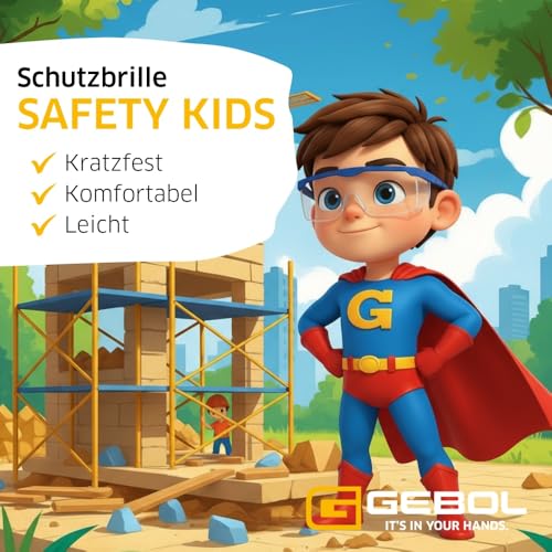 Gebol Safety Kids Kinder Schutzbrille, UV-Schutz, kratzfest, leicht – Ansicht 2
