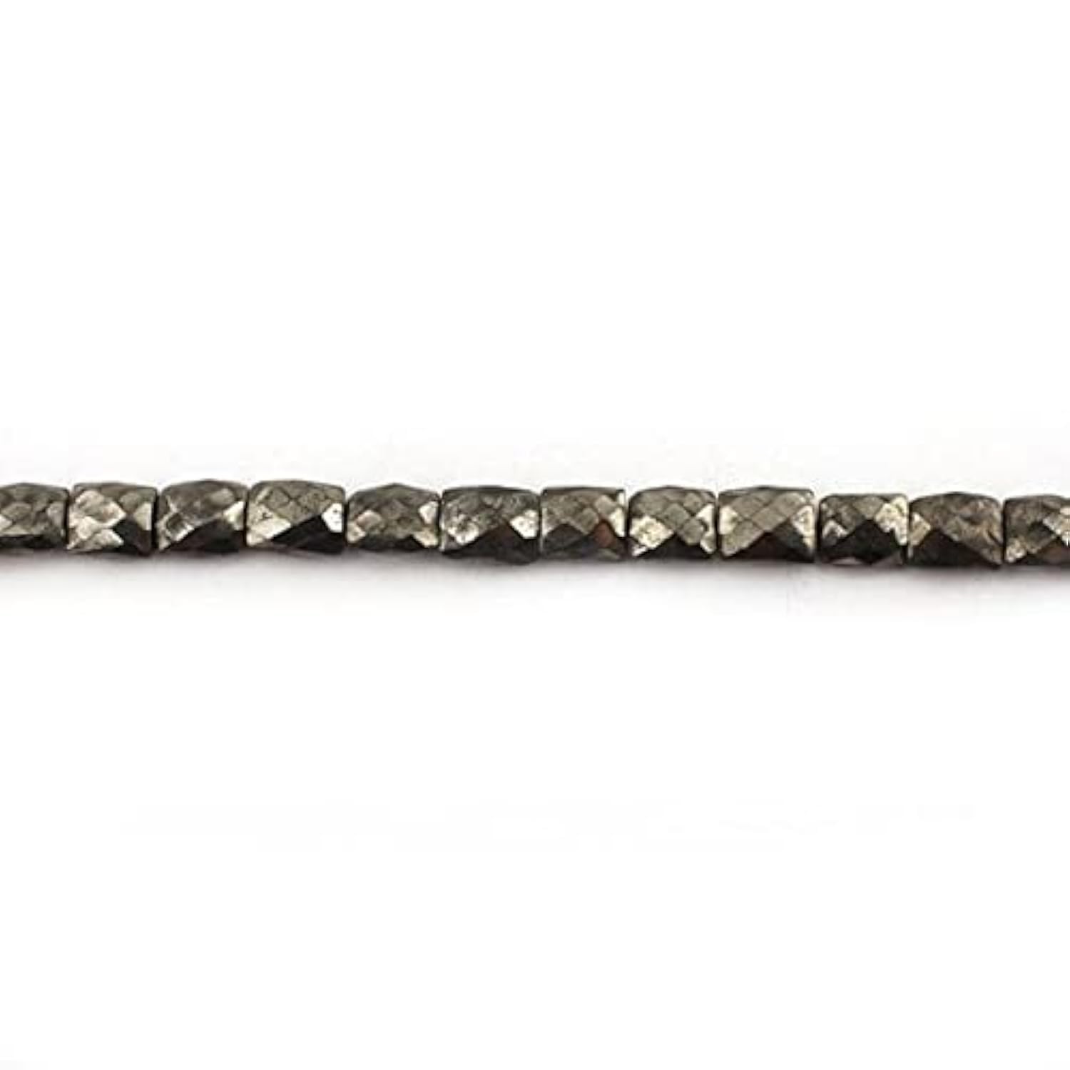 Perles pyrite naturelle briolettes rectangulaires facettées 13.5 pouces pour loisirs créatifs