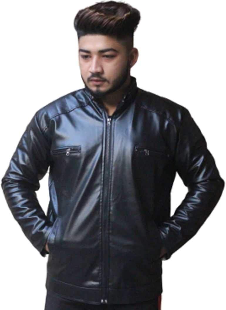 Buy Men PU Faux Leather Jacket Black at Amazon.in