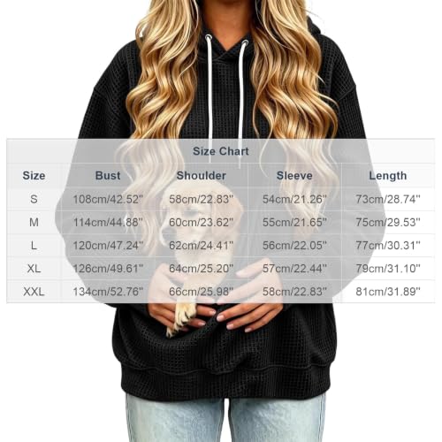 Dog Pouch Sweatshirt Pet Pouch Hoodie Women Kangaroo Pocket Dog Cat Carrier Soft Waffle Pullover Sudaderas para Mujer En Oferta Wardrobe Capsule Women Over 40 Black S - image 4