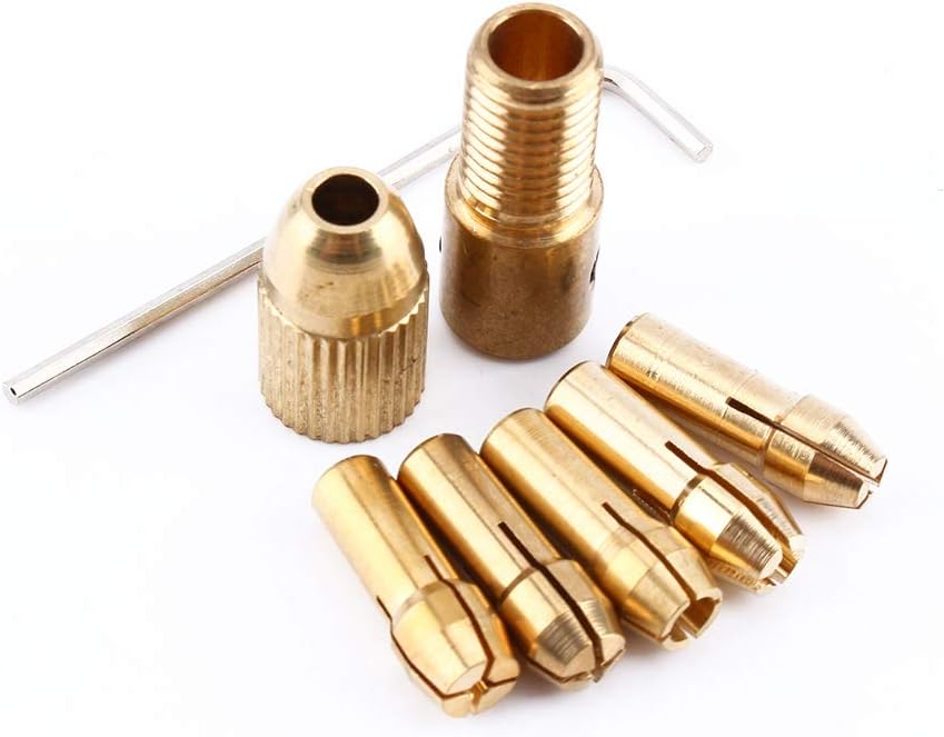 Mini Copper Chuck Set, Small Electric Drill Bit Collet for ABS Board, Aluminum, Cardboard, with 0.5mm-3.0mm Collets, for PCB Circuit Board Drilling