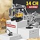 FUYLEY Ferngesteuerter Bagger Spielzeug für Jungen, 14 Kanal 2,4Ghz RC Bagger Metall Schaufel mit Spray Licht Ton, Rc BAU Spielzeug 680°Rotation für Jungen Geschenk