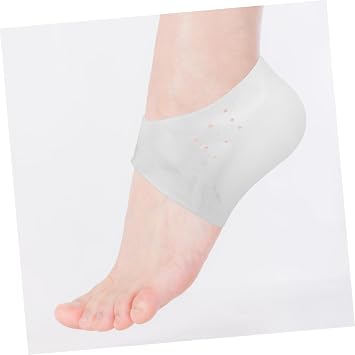 Silicone Heel Lift Inserts Height Booster Insoles for Men, Washable Comfortable Lightweight Silicone Heel Cushion Pads Invisible Height Increase Socks White