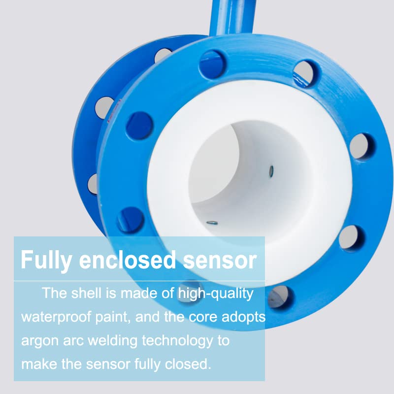 Genérico Medidor de Flujo electromagnético Medidor de Flujo de Agua Rango 0~30m3/h Diámetro del Sensor DN10~ DN600 Precisión 0.5% o 1.0% (Opcional) (Color : DN65)