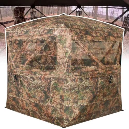 ShedOFF Insulated Hunting Blind for Cold Weather, 300D Oxford Ground Blind with Cotton Layer, 3 See-Through Mesh Windows, Windproof & Warm Hunting Blind for Deer & Turkey Hunting