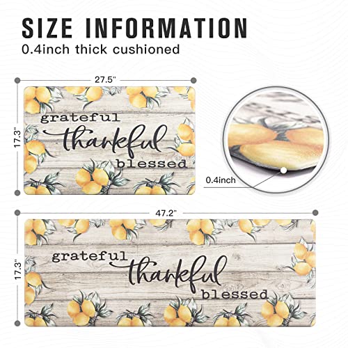 Carvapet PKCM-NM-SL Kitchen Floor Mats 2Pcs, Anti Fatigue Kitchen Rugs And Mats Farmhouse Lemons Non-Skid Cushioned Floor Comfort Mat thumb #1