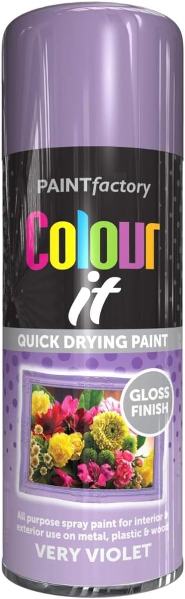 MIXEL Violet Gloss Spray Paint, Quick-Drying Formula, Long-Lasting, Perfect For Crafting, DIY Projects, Automotive, Home Décor, Ideal For Both Indoor And Outdoor Use, 400ml, (1 Pcs)