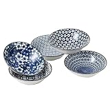 Todos los boles de porcelana tienen una altura de unos 4,5 cm y un diámetro superior de unos 14,5 cm. Los boles de porcelana están decorados con distintos motivos y tienen diseños azules, como se muestra en las fotos del artículo.