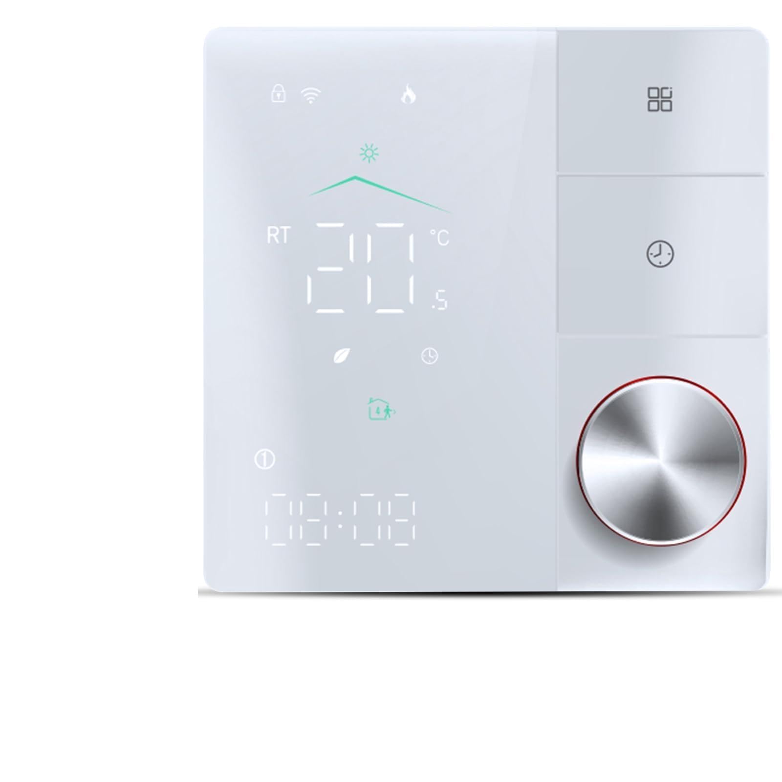 Mingzhe Termostato Intelligente per il Risparmio Energetico Domestico con Apprendimento AI per Controllo WiFi, Touch Screen Digitale e Manopola Regolabile Riscaldamento a Pavimento (#2)